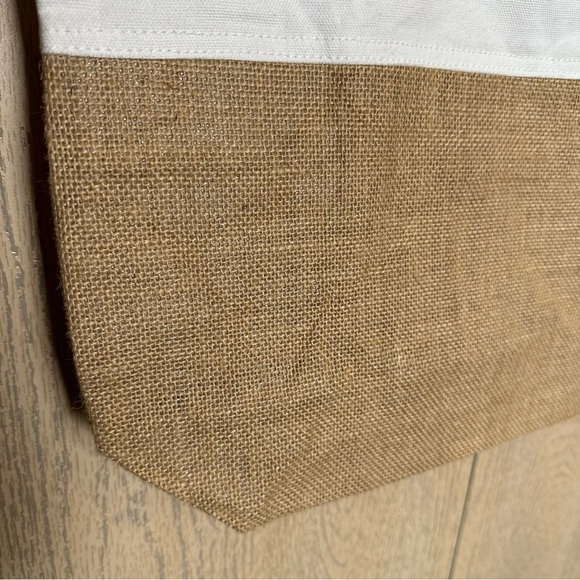 White Canvas And Burlap Tote Bag - Picture 8 of 10